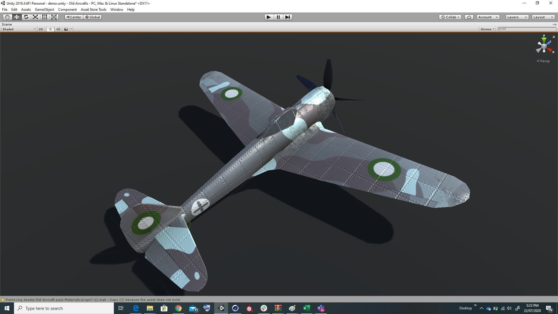 Pack of realistic pbr 42 low poly game AR VR ready aircraft Low-poly 3D model_87