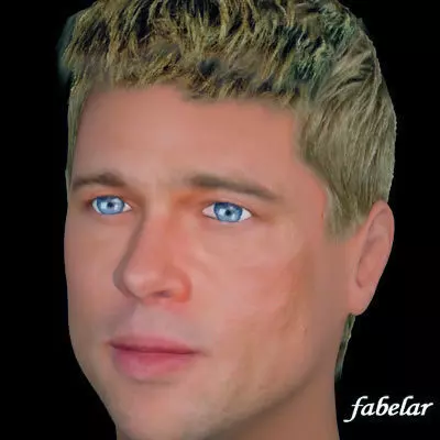 Brad Pitt hair 3D model_0