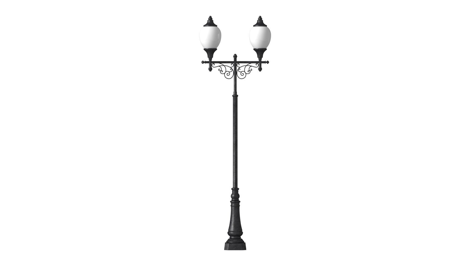 Antique lamp post 3D model_0