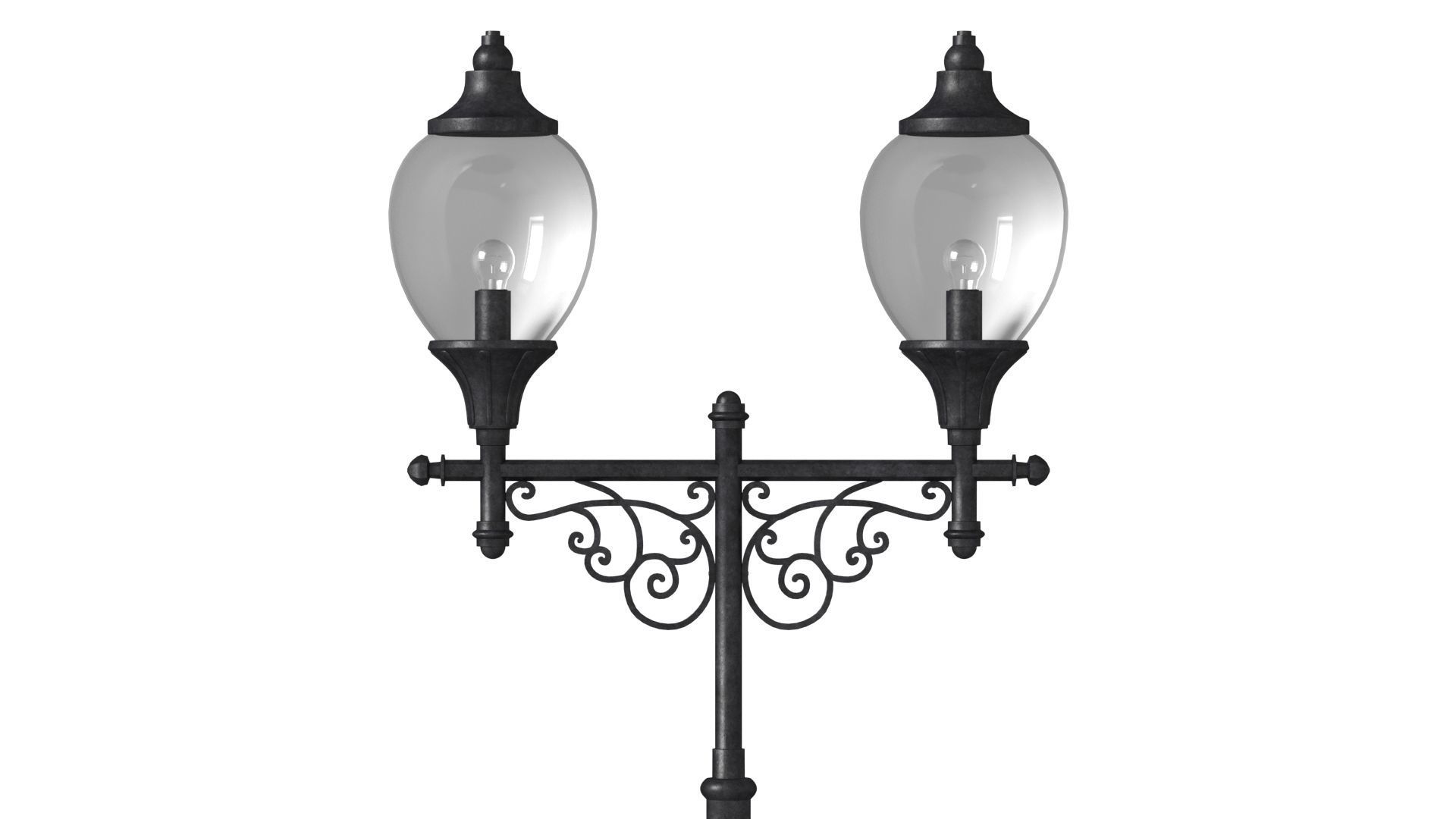 Antique lamp post 3D model_3