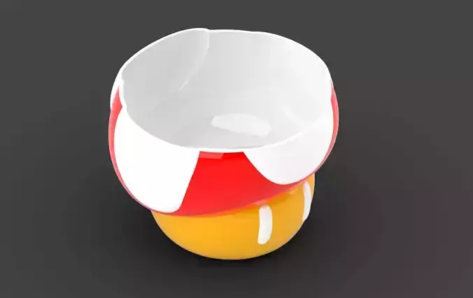 Super Mario Mushroom 3D print ready Cup container
