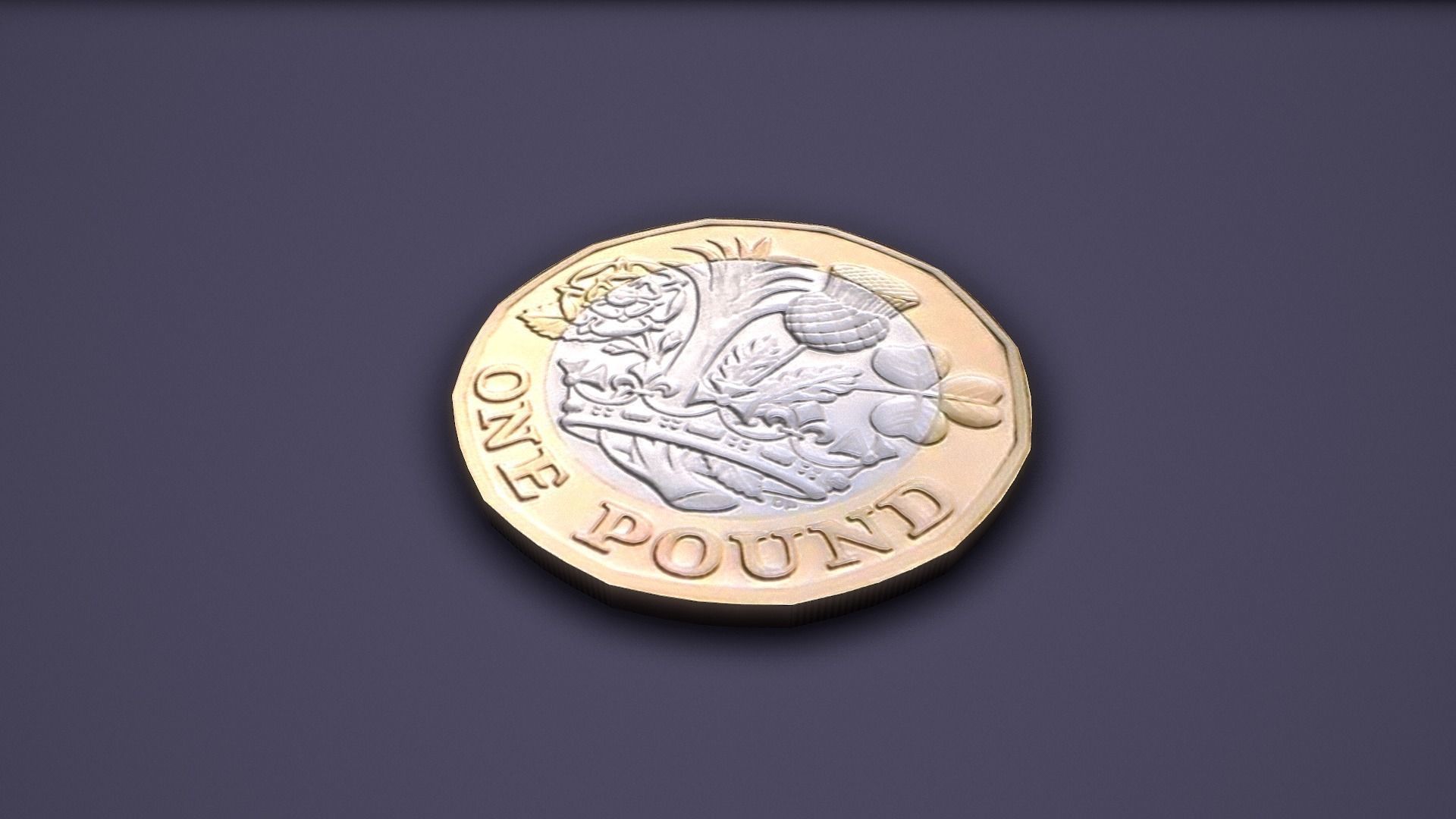UK Coin Set Low-poly 3D model_14