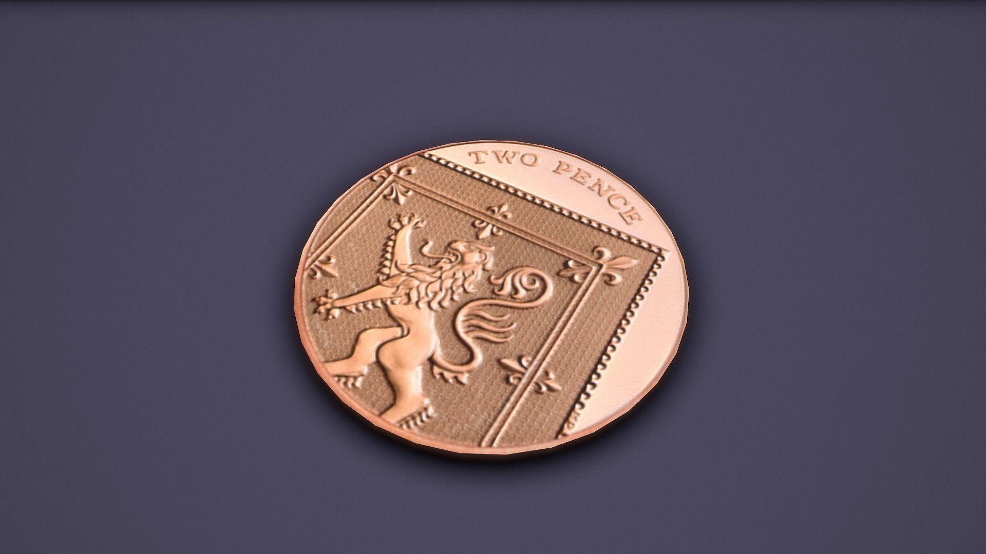 UK Coin Set Low-poly 3D model_22