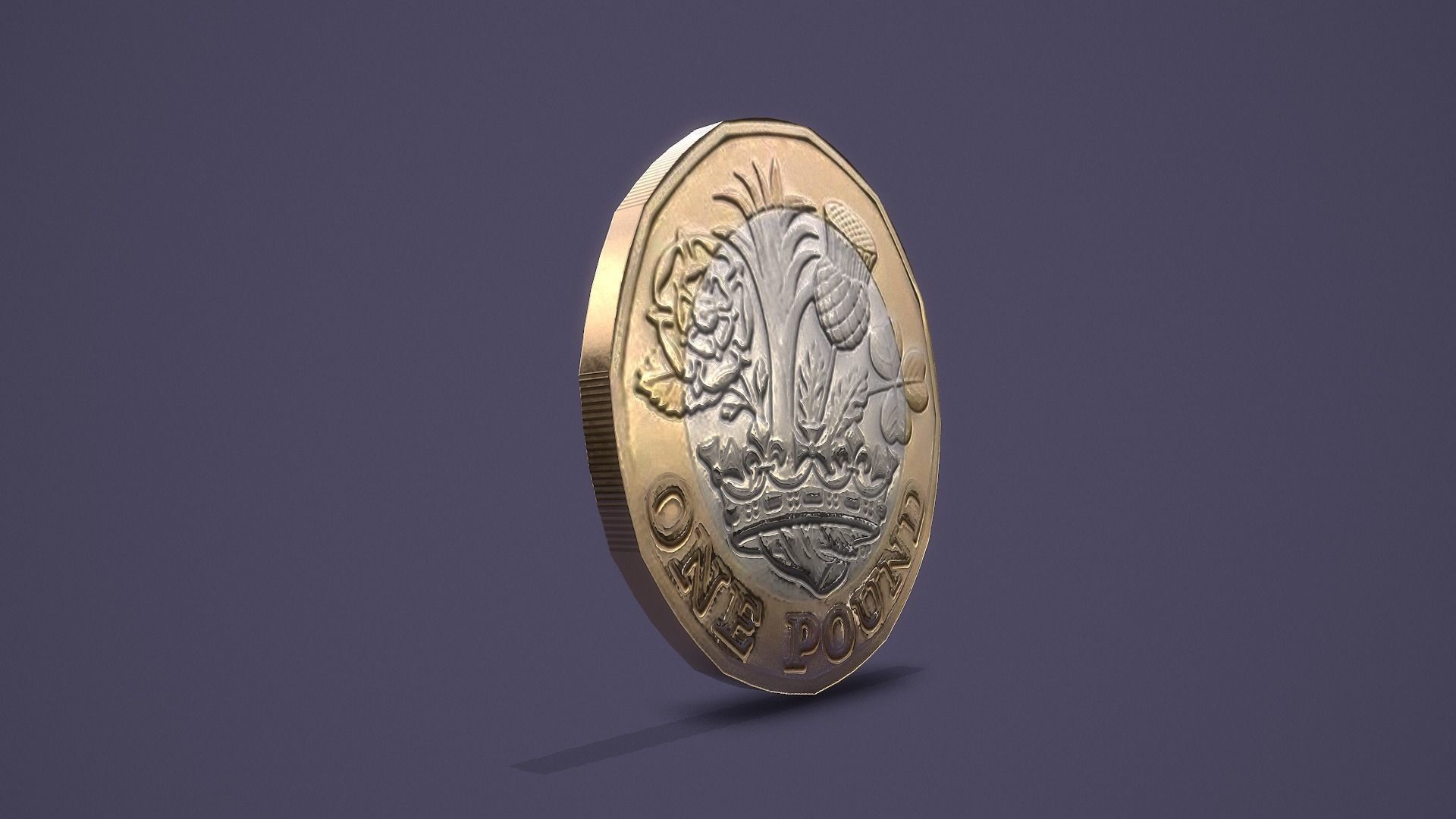 UK Coin Set Low-poly 3D model_16