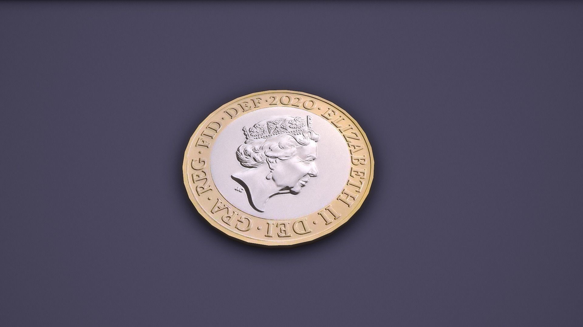 UK Coin Set Low-poly 3D model_18