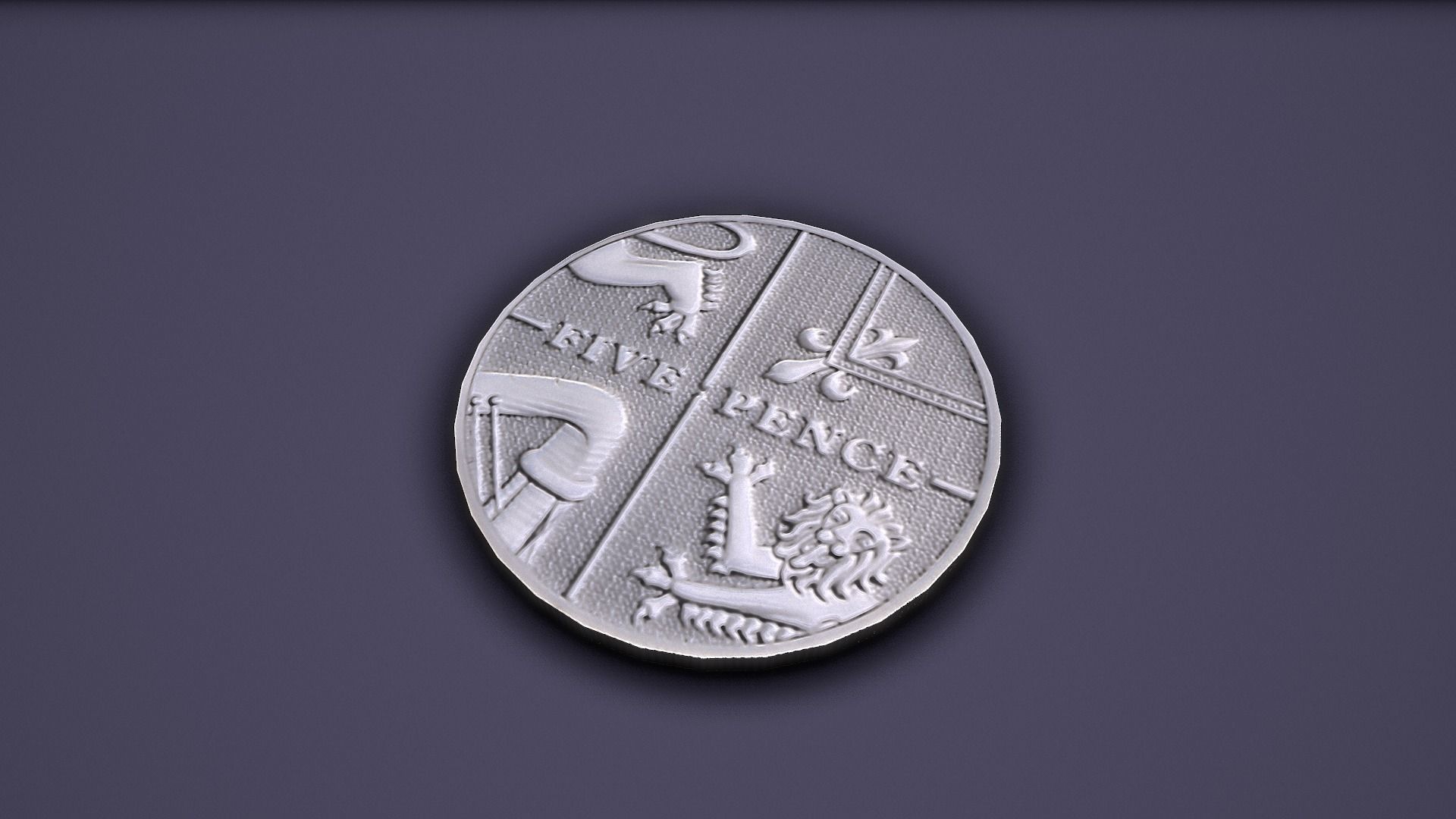 UK Coin Set Low-poly 3D model_26