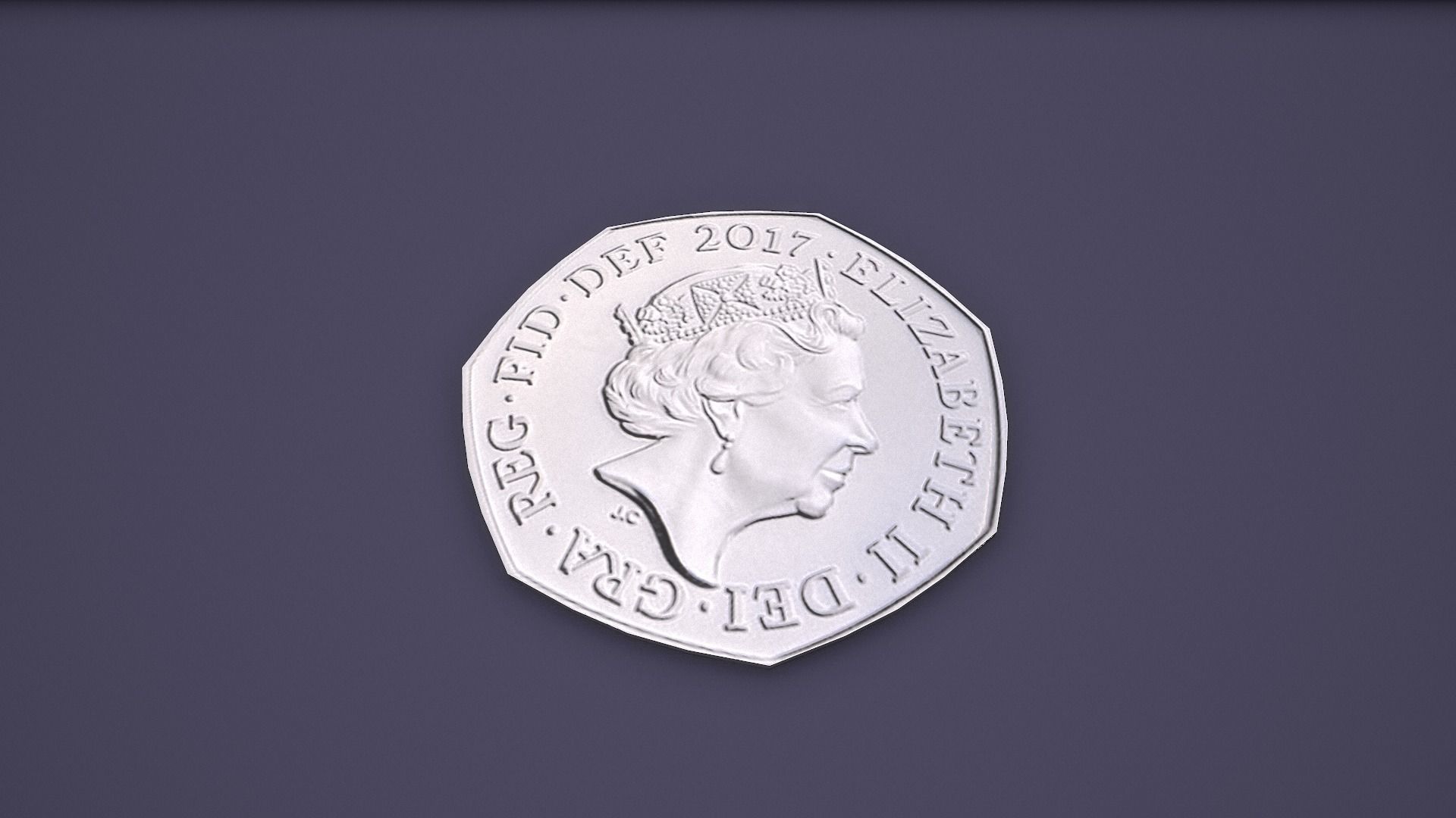 UK Coin Set Low-poly 3D model_13