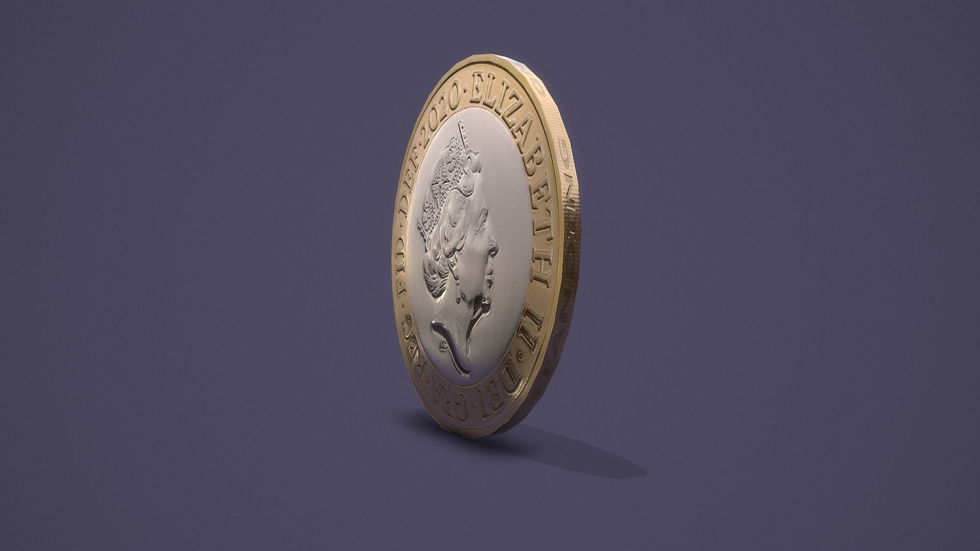 UK Coin Set Low-poly 3D model_19