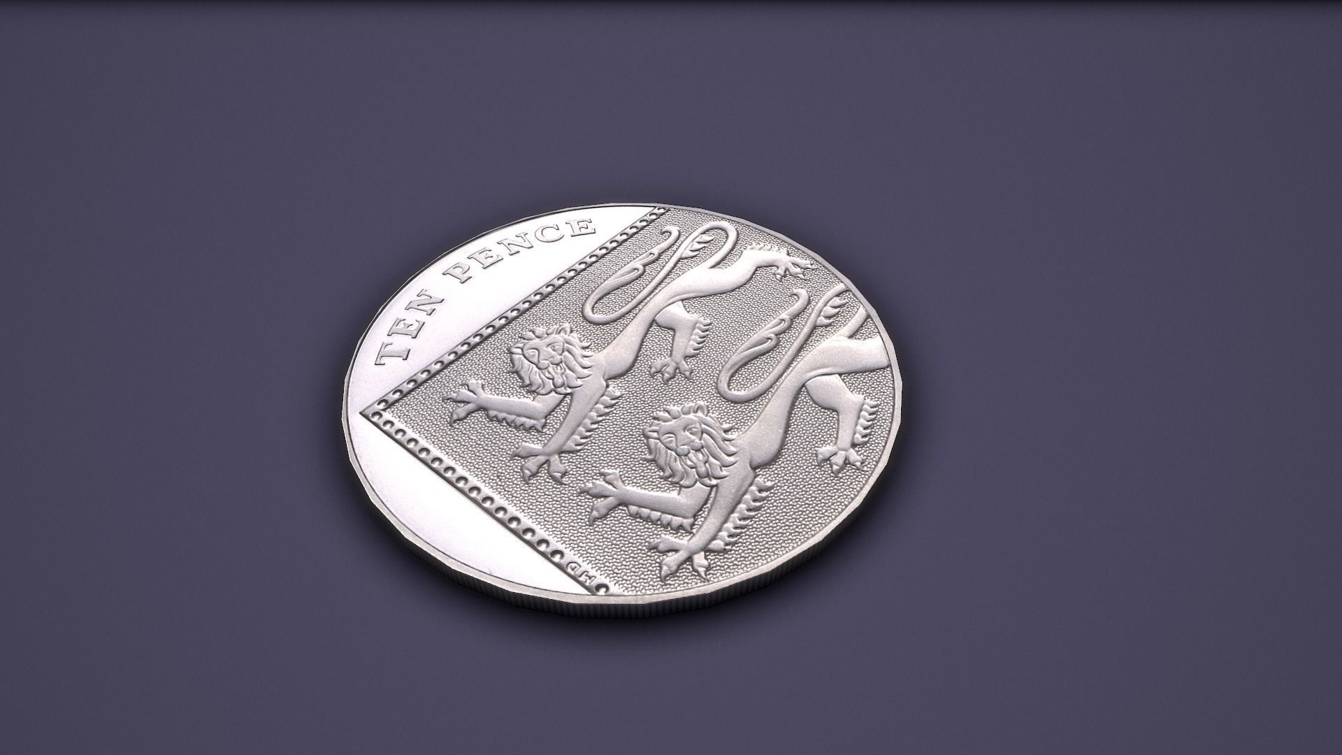 UK Coin Set Low-poly 3D model_8