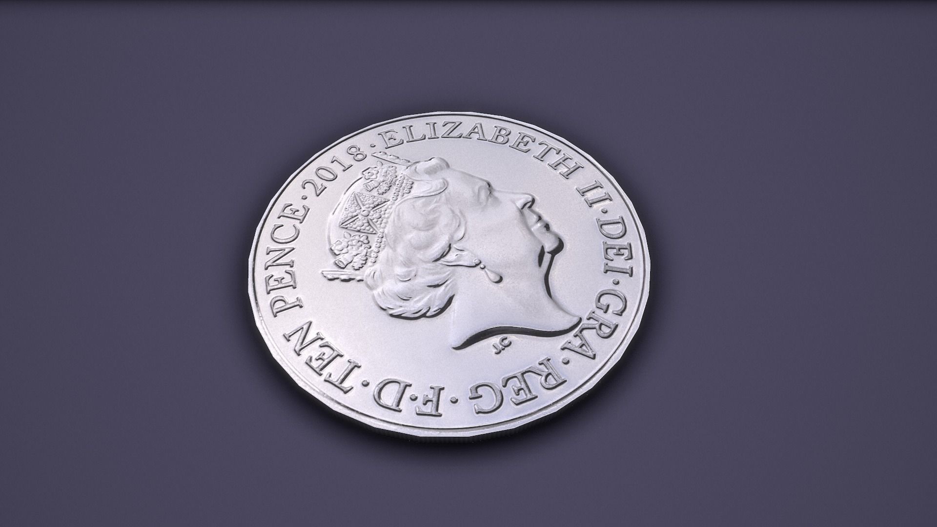 UK Coin Set Low-poly 3D model_9