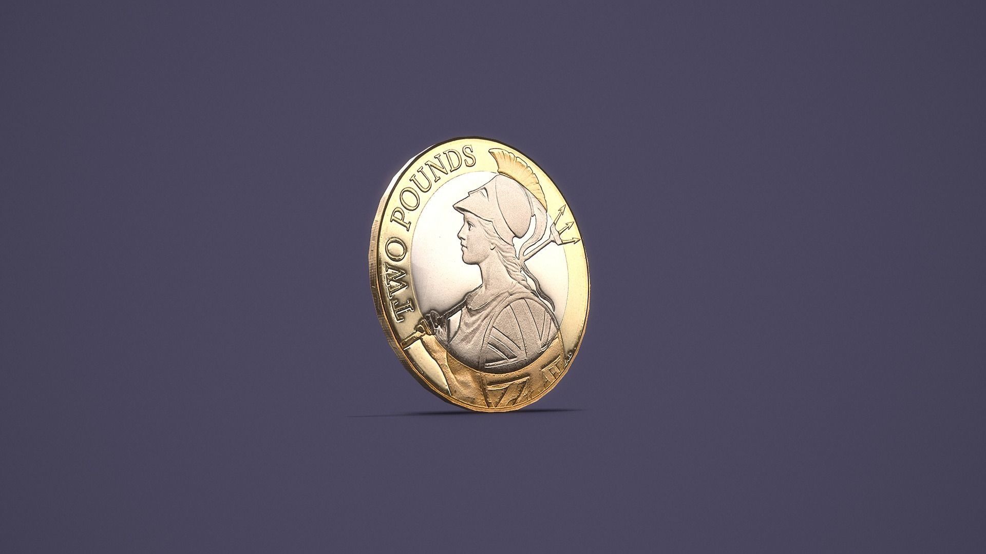 UK Coin Set Low-poly 3D model_20