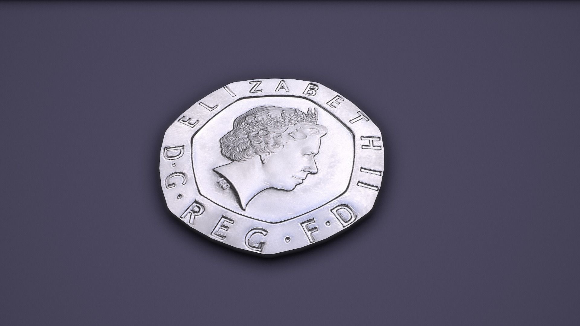 UK Coin Set Low-poly 3D model_11