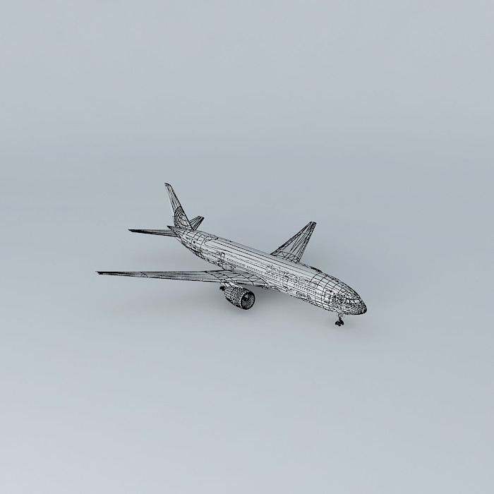 Continental Airlines Boeing 777 224 ER N77014  NYC 2000 World... Free 3D model_3