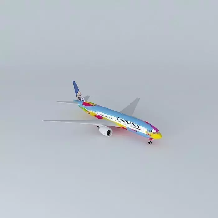 Continental Airlines Boeing 777 224 ER N77014  NYC 2000 World... Free 3D model_0