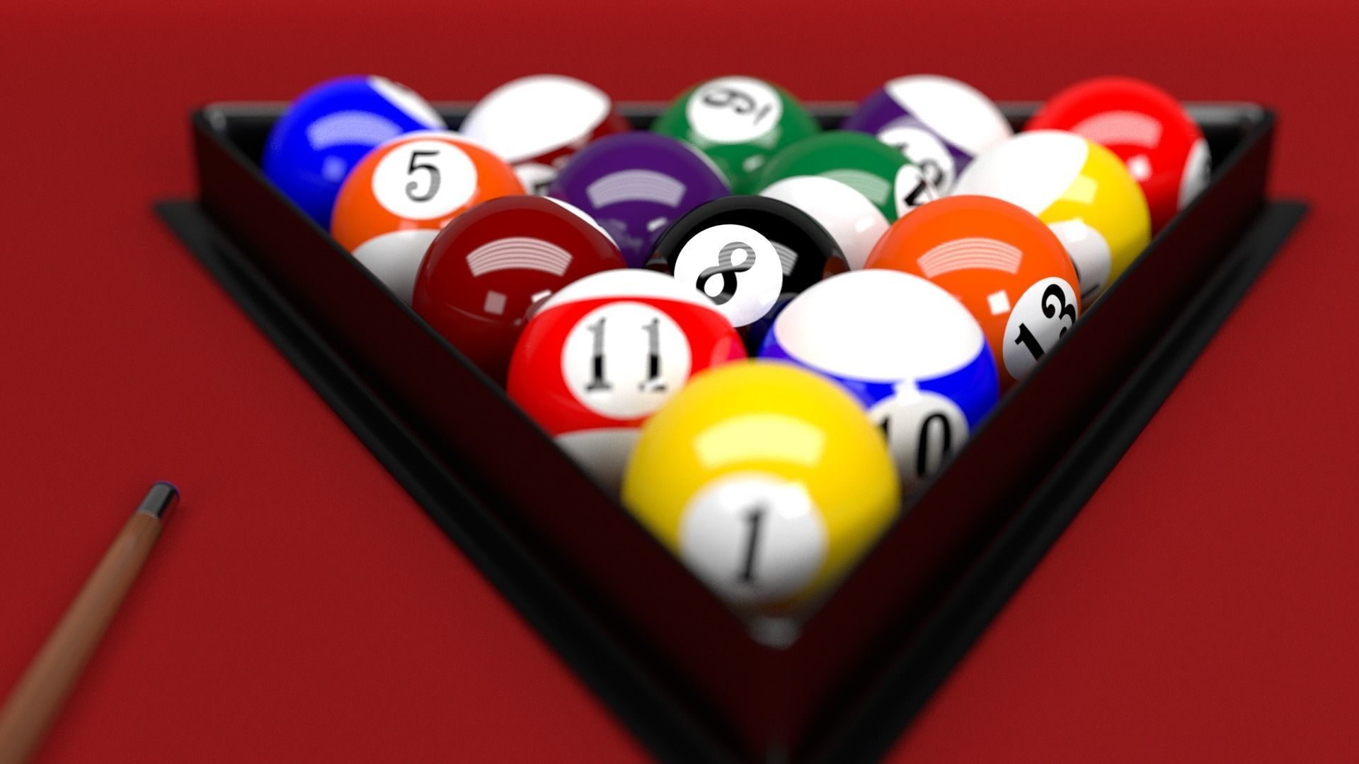 Billiard pool table 3D model_11