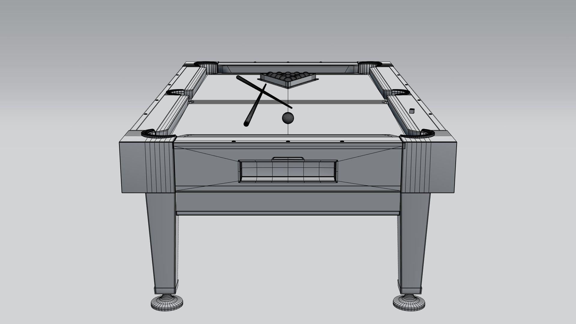 Billiard pool table 3D model_5