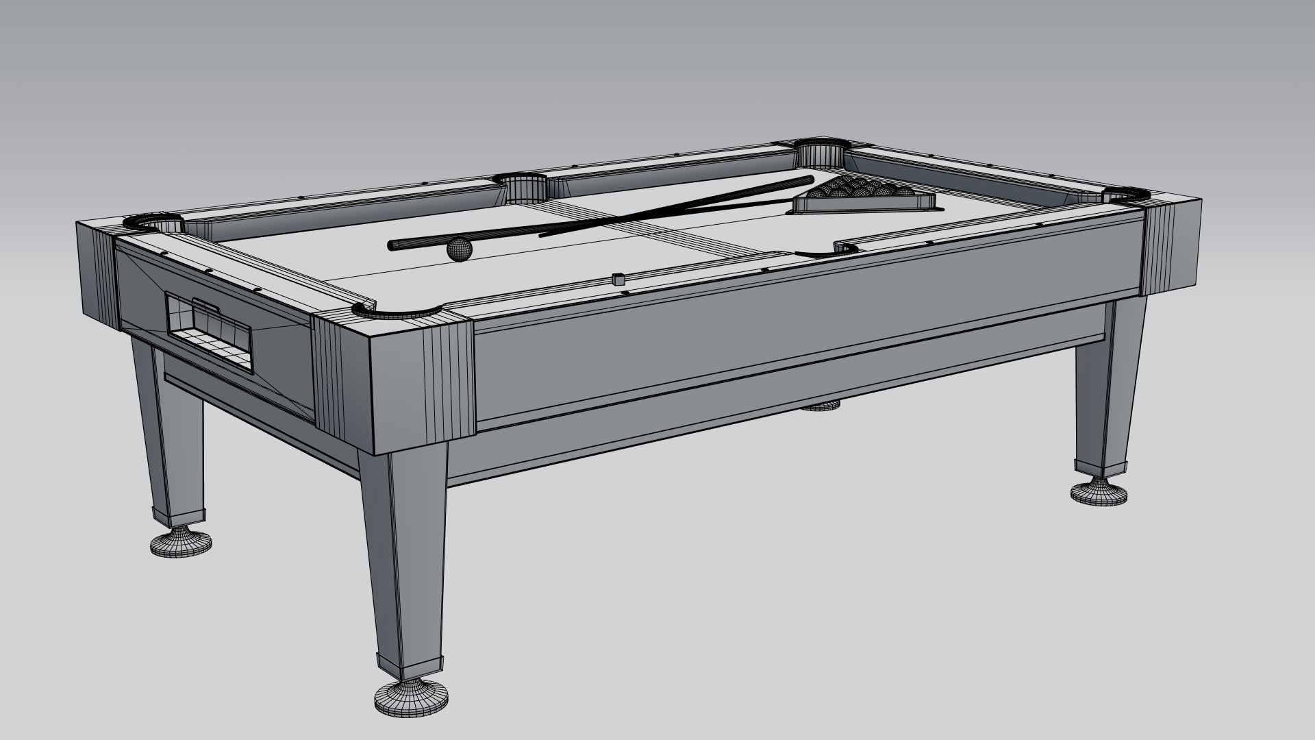 Billiard pool table 3D model_2