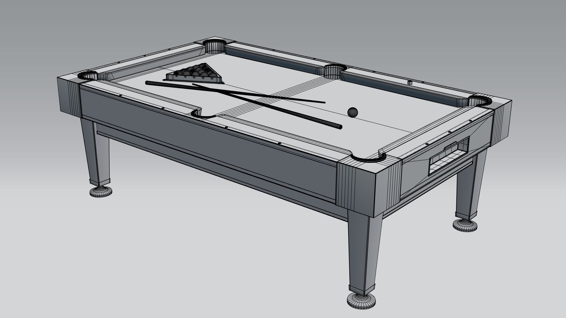 Billiard pool table 3D model_10