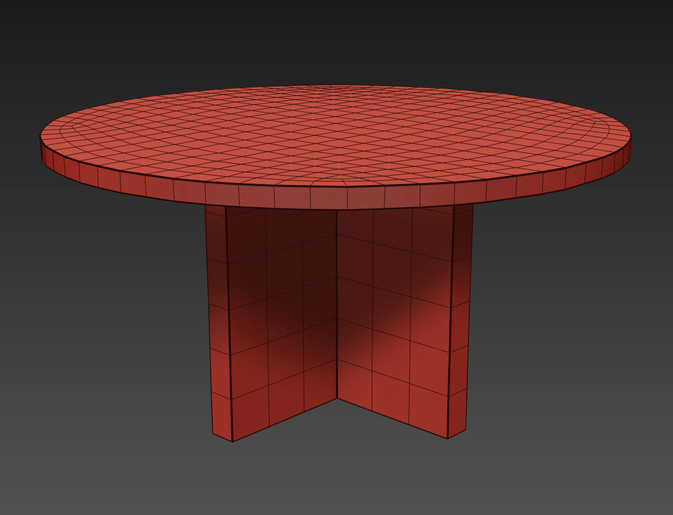 RECLAIMED RUSSIAN OAK PLANK ROUND DINING TABLE Gray 3D model_7