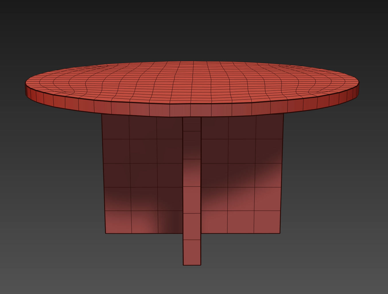 RECLAIMED RUSSIAN OAK PLANK ROUND DINING TABLE Gray 3D model_12