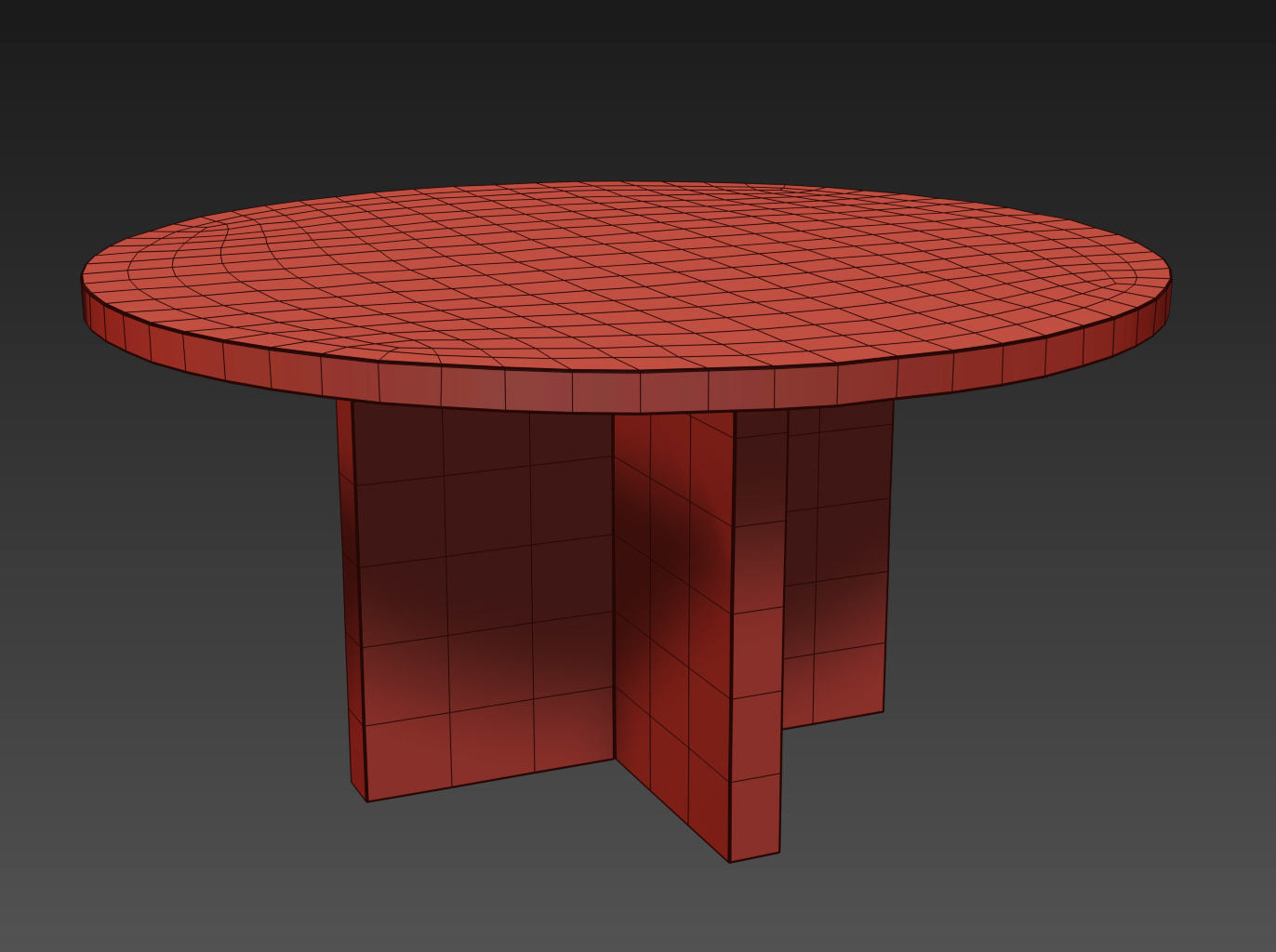 RECLAIMED RUSSIAN OAK PLANK ROUND DINING TABLE Gray 3D model_11