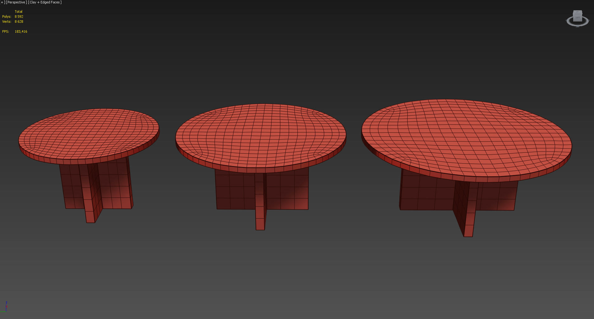 RECLAIMED RUSSIAN OAK PLANK ROUND DINING TABLE Gray 3D model_10