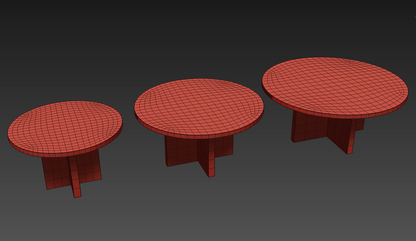 RECLAIMED RUSSIAN OAK PLANK ROUND DINING TABLE Gray 3D model_9