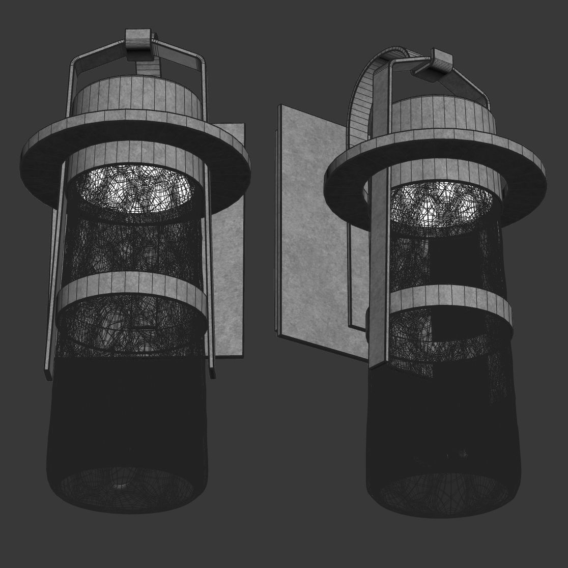 Balthus outdoor wall light  3D model_4