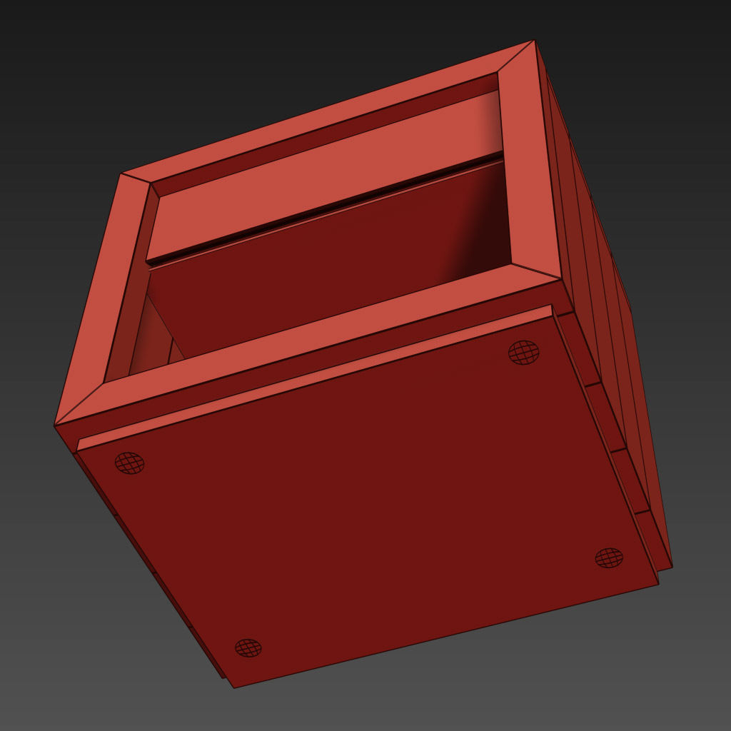 RECLAIMED RUSSIAN OAK 26in OPEN NIGHTSTAND Gray 3D model_6