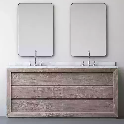 RECLAIMED RUSSIAN OAK DOUBLE VANITY Gray