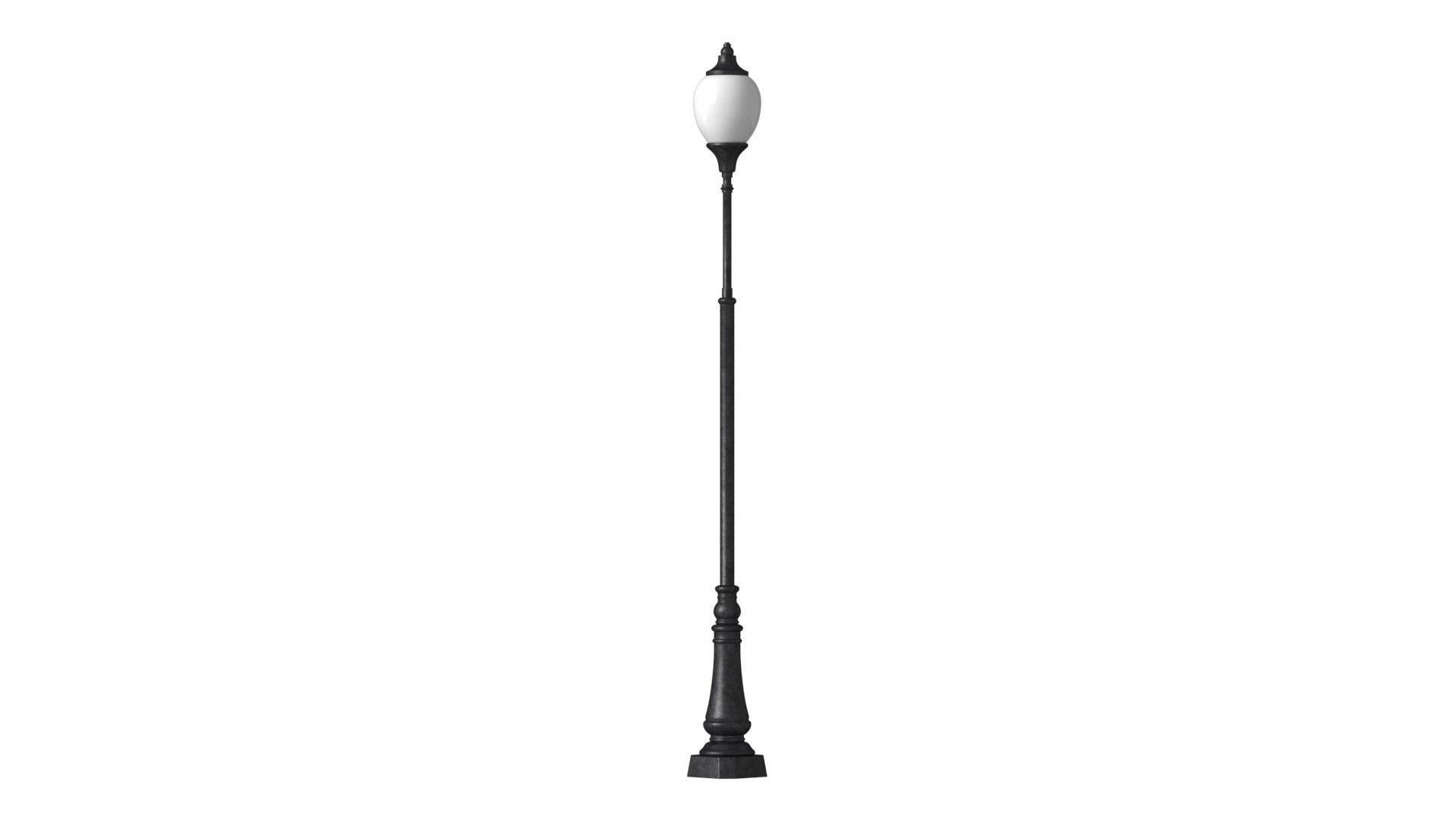 Antique lamp post 3D model_1