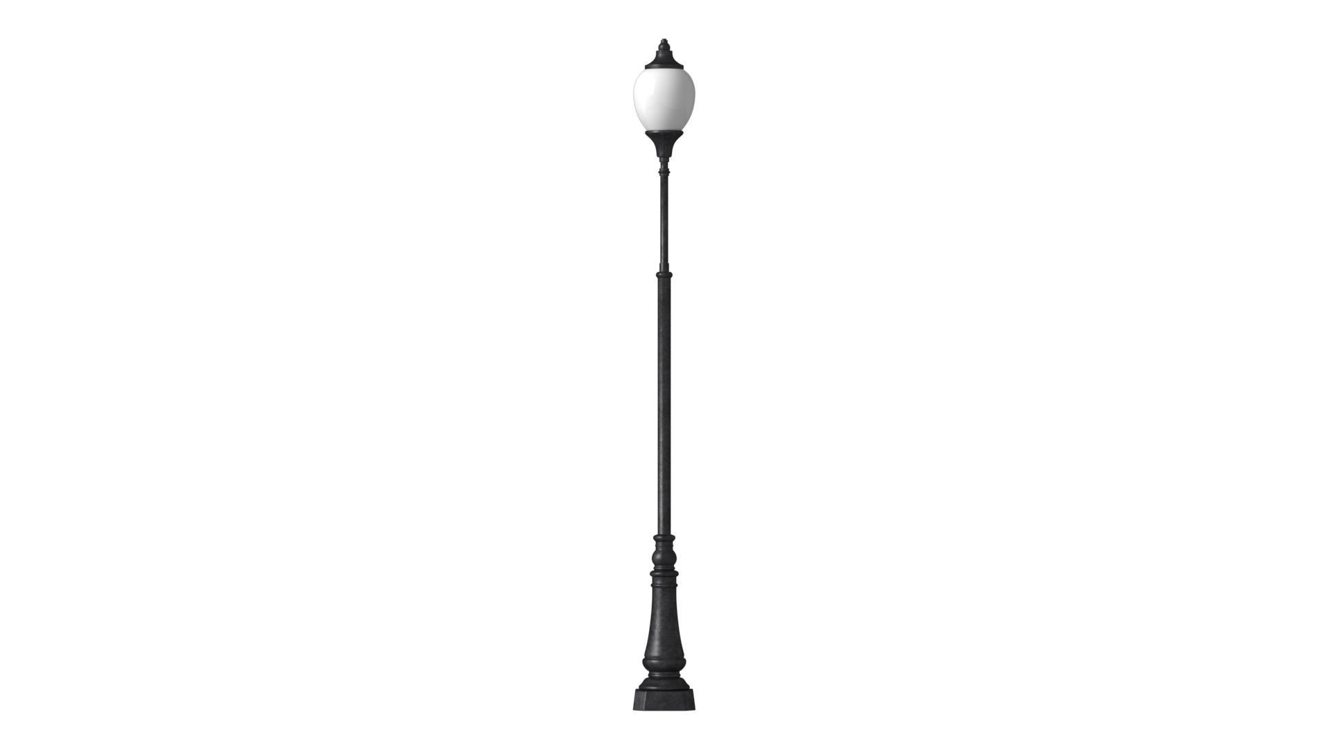 Antique lamp post 3D model_0