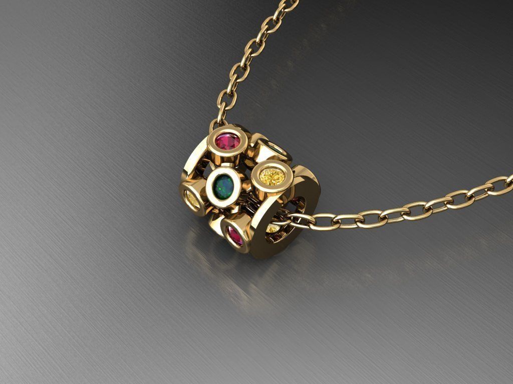 H157- Diamond NECKLACE 3D print model_1