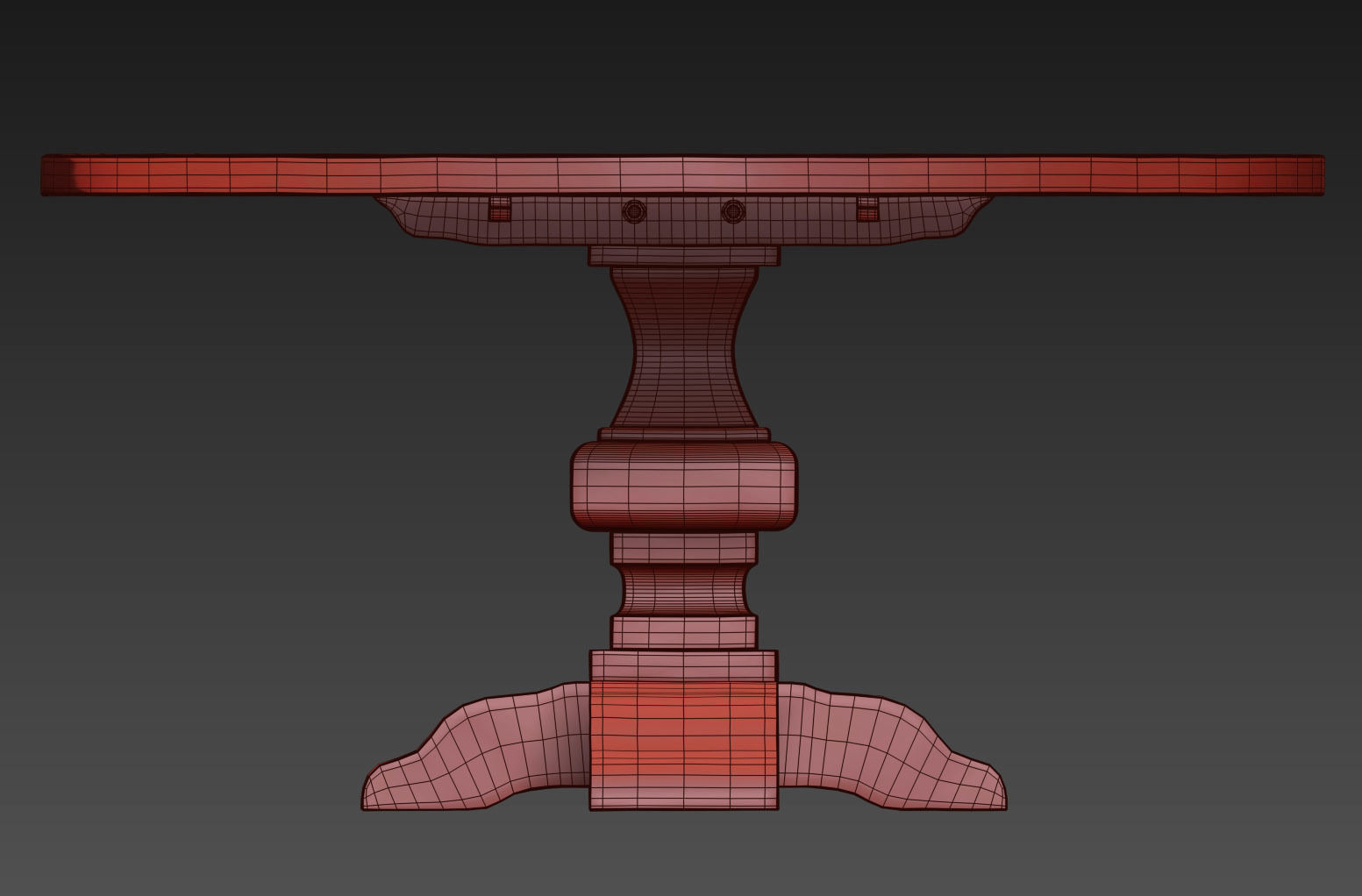 RECLAIMED RUSSIAN OAK BALUSTER ROUND DINING TABLE Grey 3D model_12