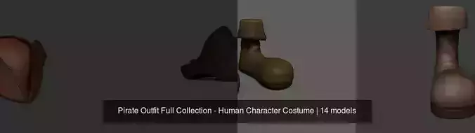 Pirate Outfit Pack - Human Character Costume 3D Model Collection