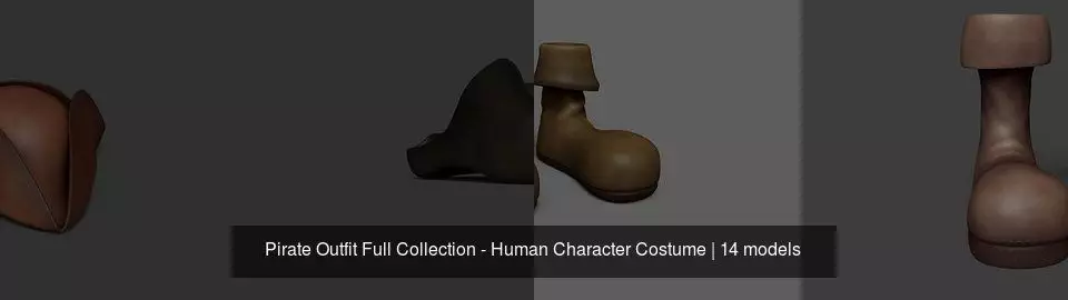 Pirate Outfit Pack - Human Character Costume 3D Model Collection_0