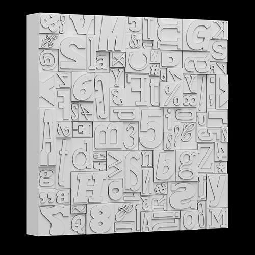Glyph Panels Wall 3D print model