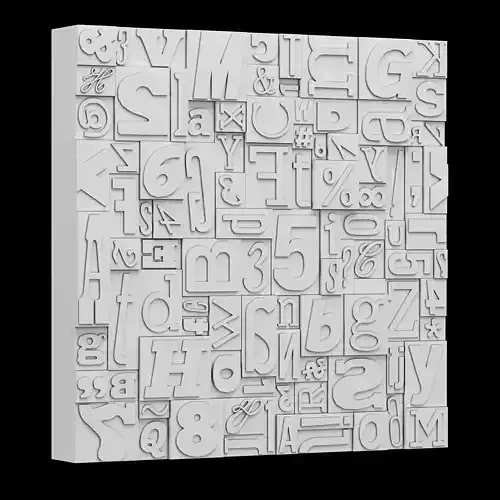 Glyph Panels Wall 3D print model