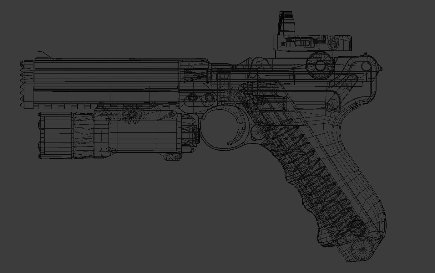 Luger P08 Desert Tacticool Low-poly 3D model_8
