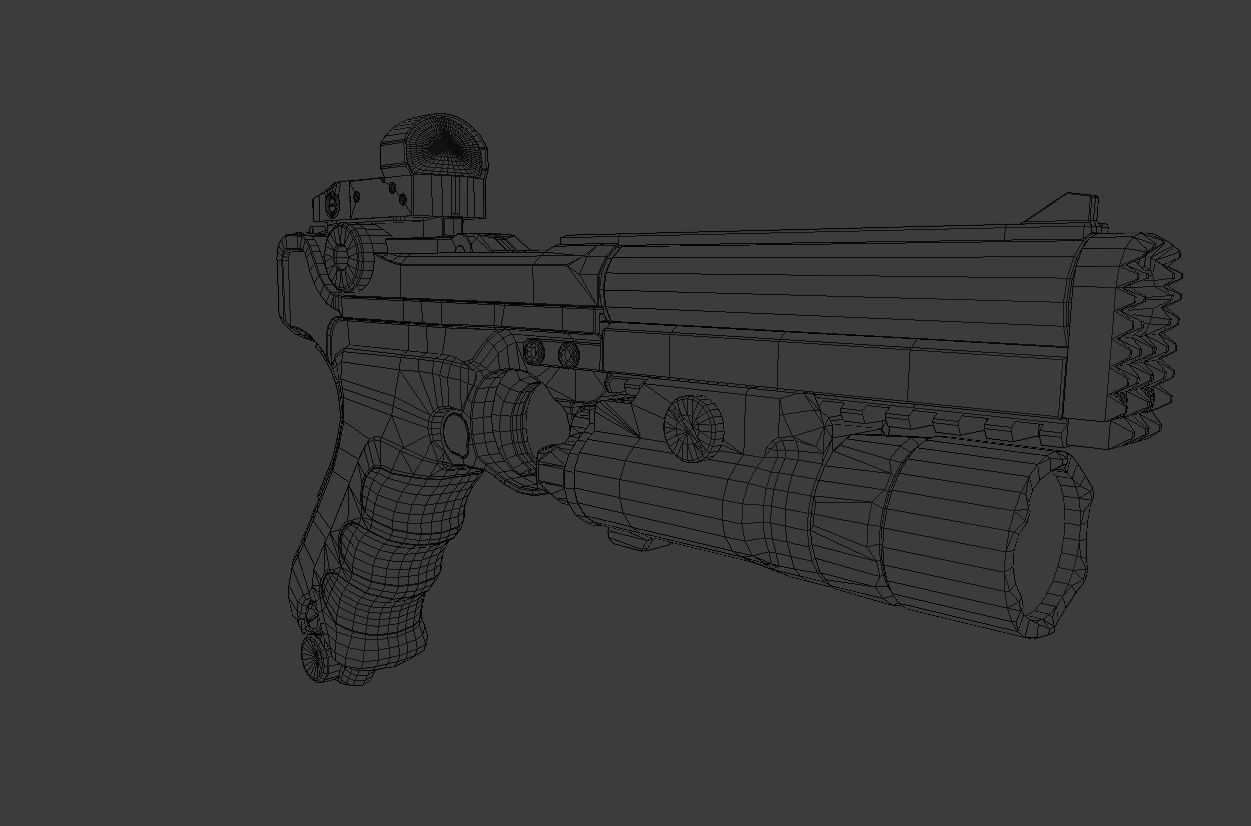 Luger P08 Desert Tacticool Low-poly 3D model_6