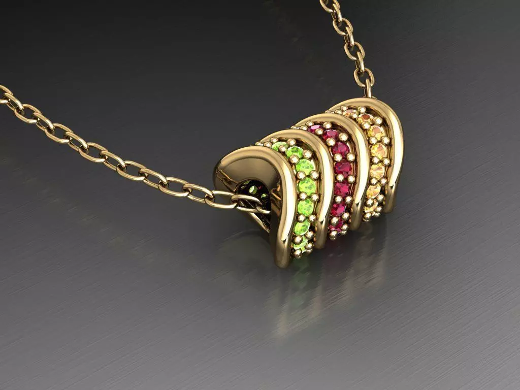 H164- Diamond NECKLACE 3D print model_0