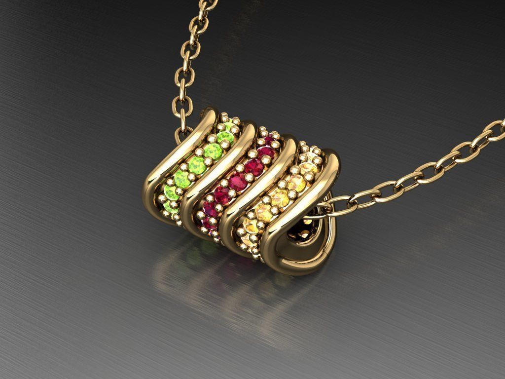 H164- Diamond NECKLACE 3D print model_1