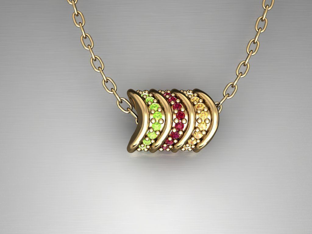 H164- Diamond NECKLACE 3D print model_2