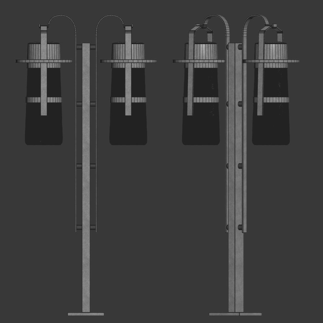 Balthus outdoor dual light  3D model_4