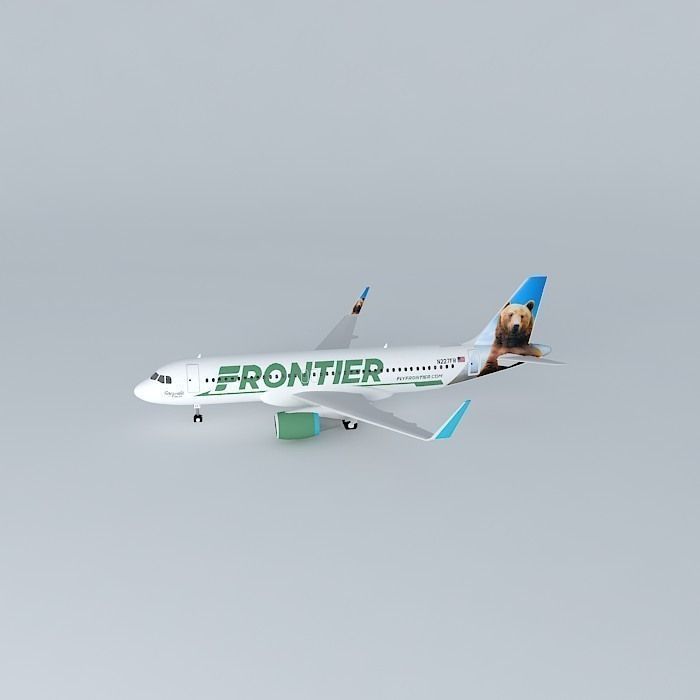 Frontier Airlines Airbus A320 214 New Livery 2014 Sharklets  ... Free 3D model_2