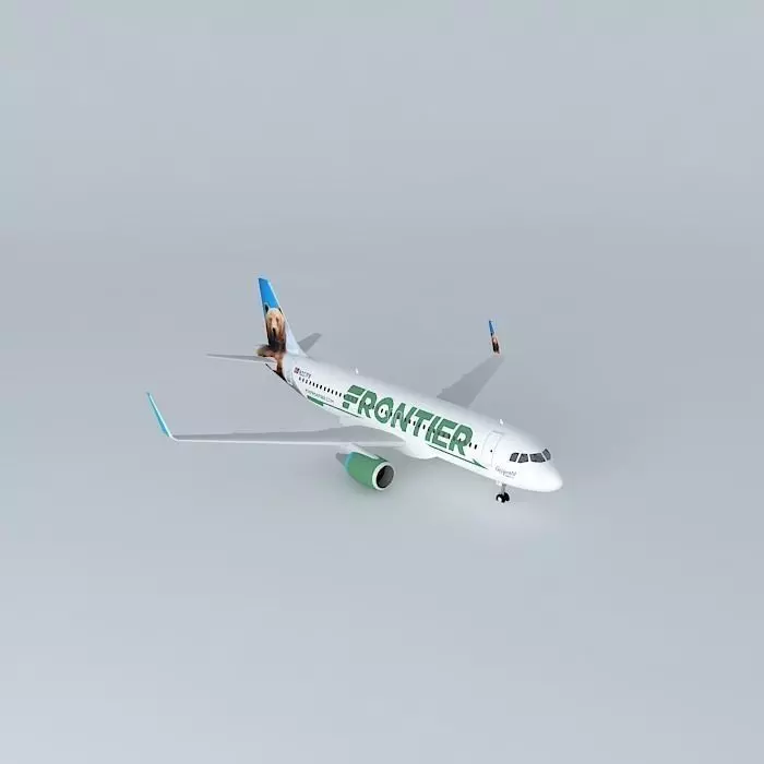Frontier Airlines Airbus A320 214 New Livery 2014 Sharklets  ... Free 3D model_0