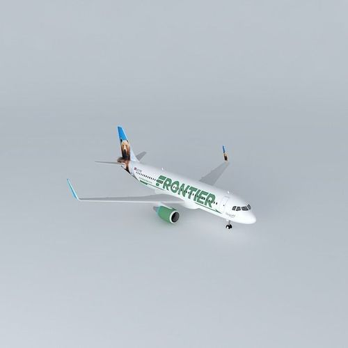 Frontier Airlines Airbus A320 214 New Livery 2014 Sharklets  ... Free 3D model
