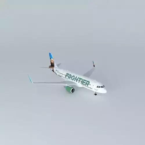 Frontier Airlines Airbus A320 214 New Livery 2014 Sharklets  ... Free 3D model