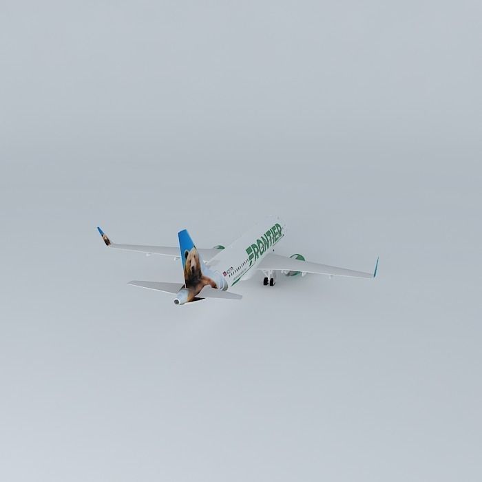Frontier Airlines Airbus A320 214 New Livery 2014 Sharklets  ... Free 3D model_1