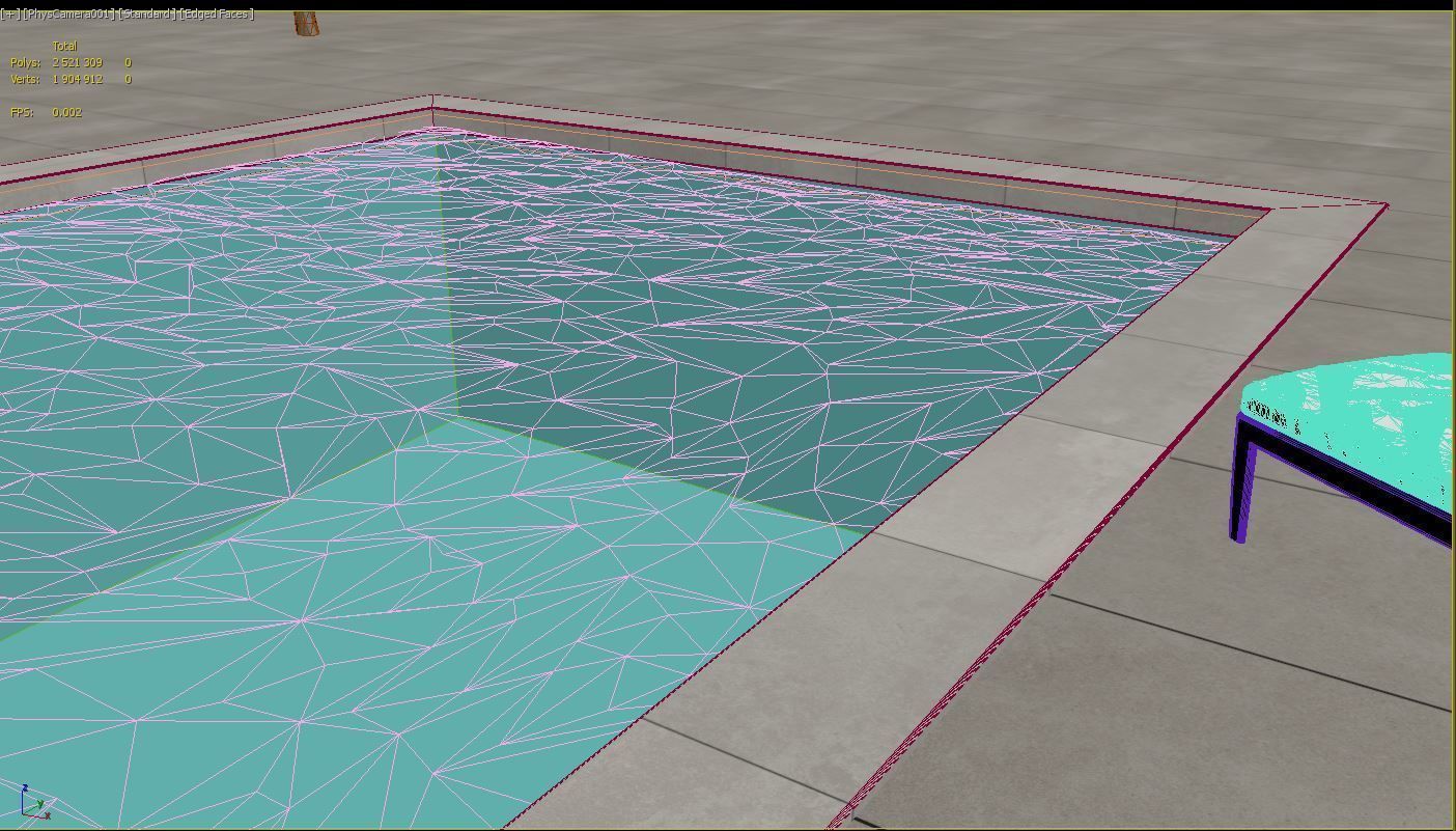 2 Versions Animated Pool Summer Vibes 3D model_8